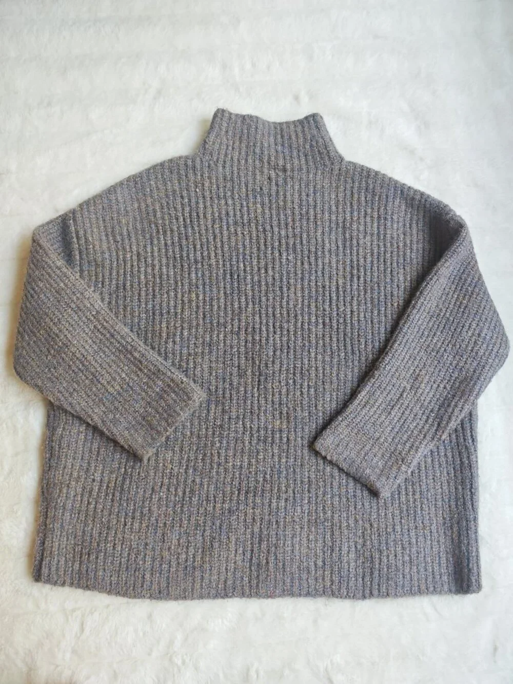 Free People Opal Rollneck Chunky Shaker Knit Sweater Size S Cozy Oversized Mock